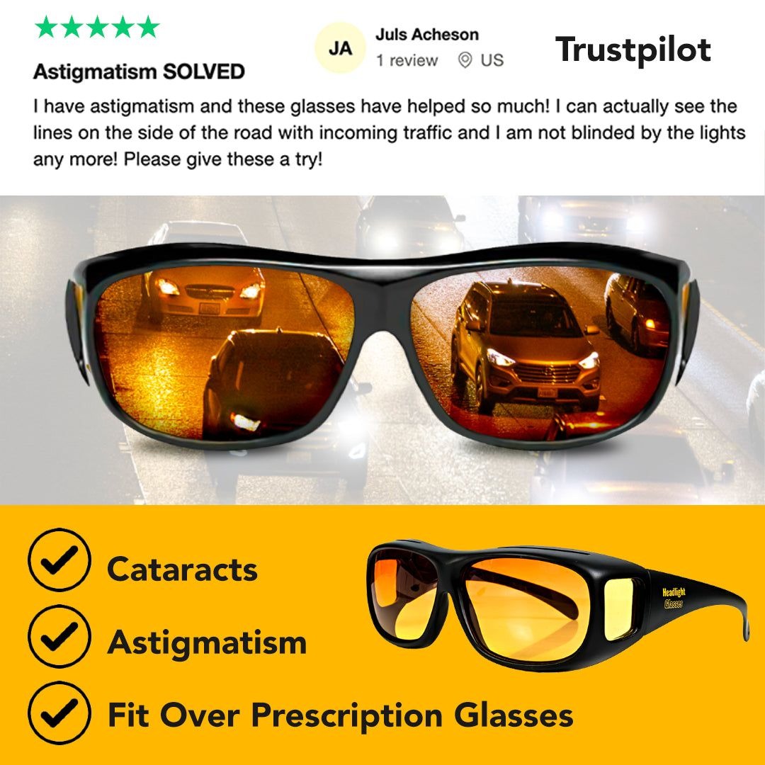 Headlight Glasses with Polarized LED GlareCut Technology™ (Fit Over Glasses)